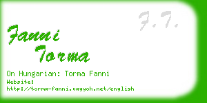 fanni torma business card